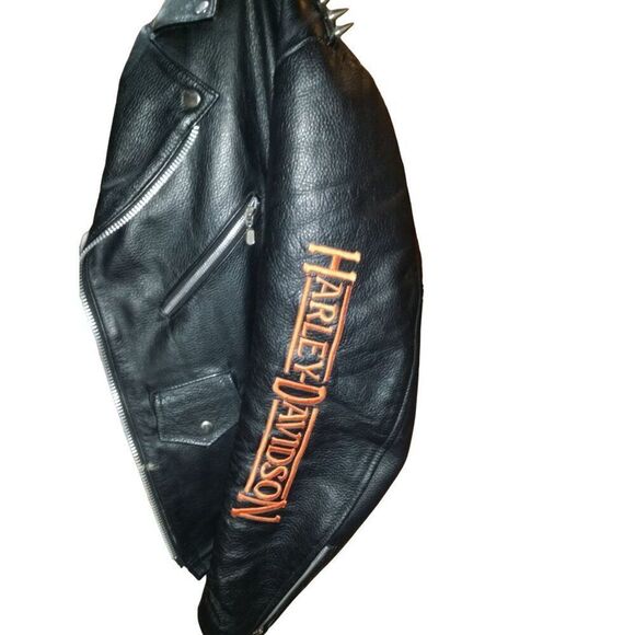 Harley-Davidson Black Leather Biker Jacket - Picture 7 of 12